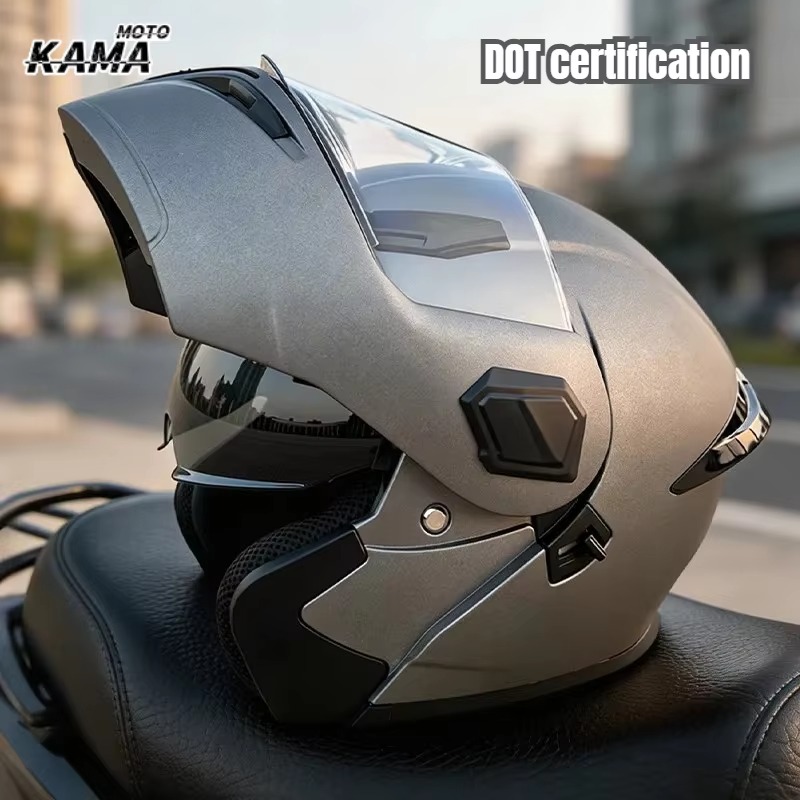 Modular Flip Up Motorcycle Helmet Dot Approved - หมวกกันน็อคมอเตอร์ไซค์แบบเปิดหน้าได้ ปรับเปลี่ยนได้ สำหรับผู้ชายและผู้หญิง หมวกกันน็อคเต็มใบและแบบเปิดหน้า สำหรับผู้ใหญ่ ใช้กับสกู๊ตเตอร์ไฟฟ้า