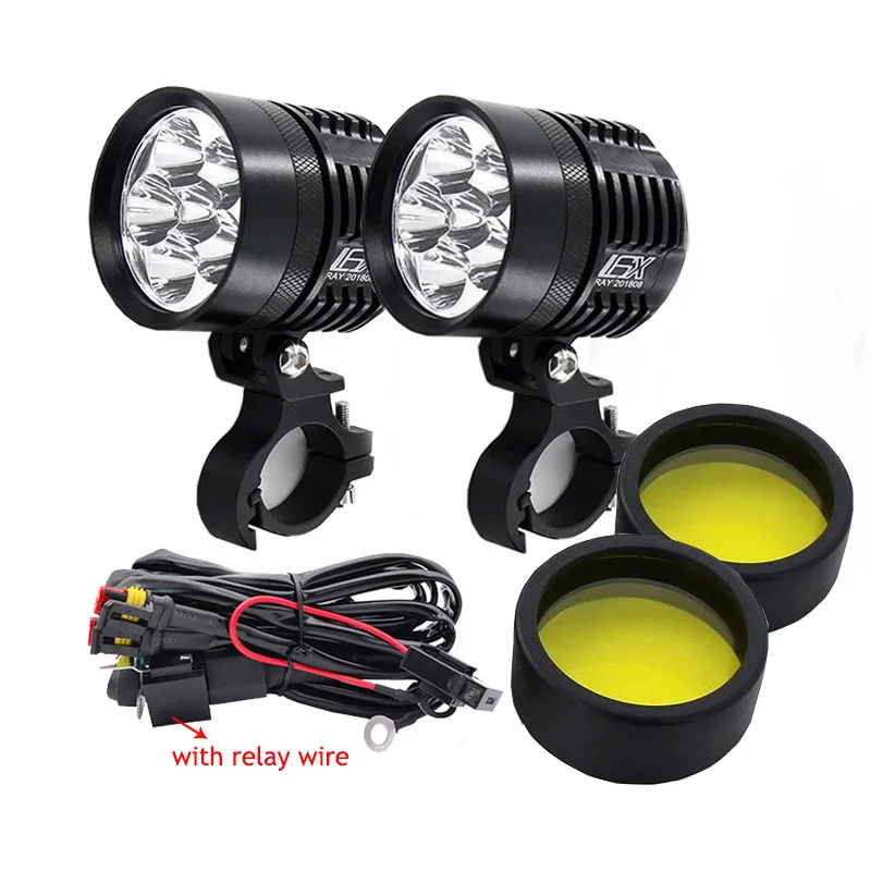 ไฟ LED สองสี ไฟแฟลช ไฟหน้ารถจั - Universal Motorcycle Led Headlight Projector บทวิจารณ์และราคา