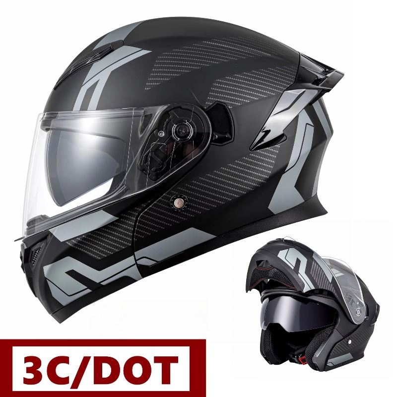 หมวกกันน็อคมอเตอร์ไซค์ได้รับกา - Modular Flip Up Motorcycle Helmet Dot Approved บทวิจารณ์และราคา