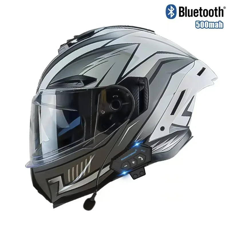 พลิกหมวกกันน็อครถจักรยานยนต์พร - Full Face Motorcycle Helmet With Bluetooth บทวิจารณ์และราคา