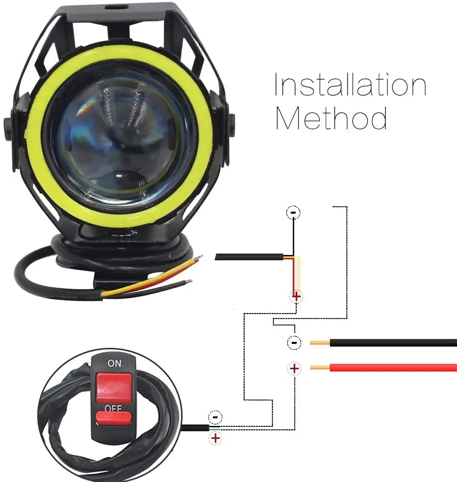 U7 LED เสริม Bright รถจักรยานย - Universal Motorcycle Led Headlight Projector บทวิจารณ์และราคา