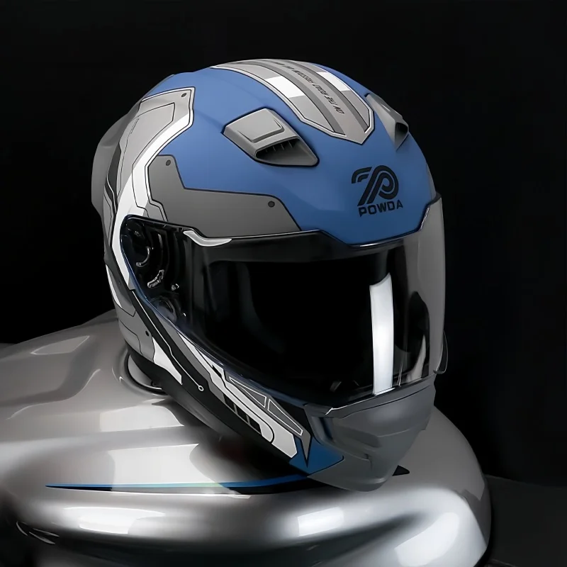 หมวกกันน็อคมอเตอร์ไซค์แบบเต็มห - Dual Visor Motorcycle Racing Helmet บทวิจารณ์และราคา