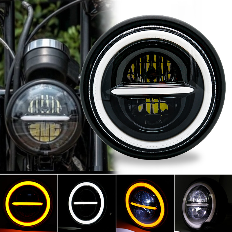 ไฟหน้ามอเตอร์ไซค์ LED 7.5นิ้วห - Universal Motorcycle Led Headlight Projector บทวิจารณ์และราคา
