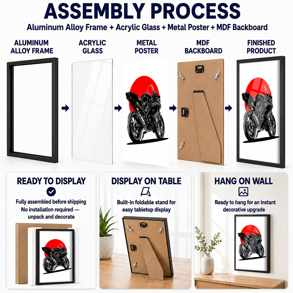 โปสเตอร์โลหะอะลูมิเนียมกรอบแดง - Riding Gear บทวิจารณ์และราคา