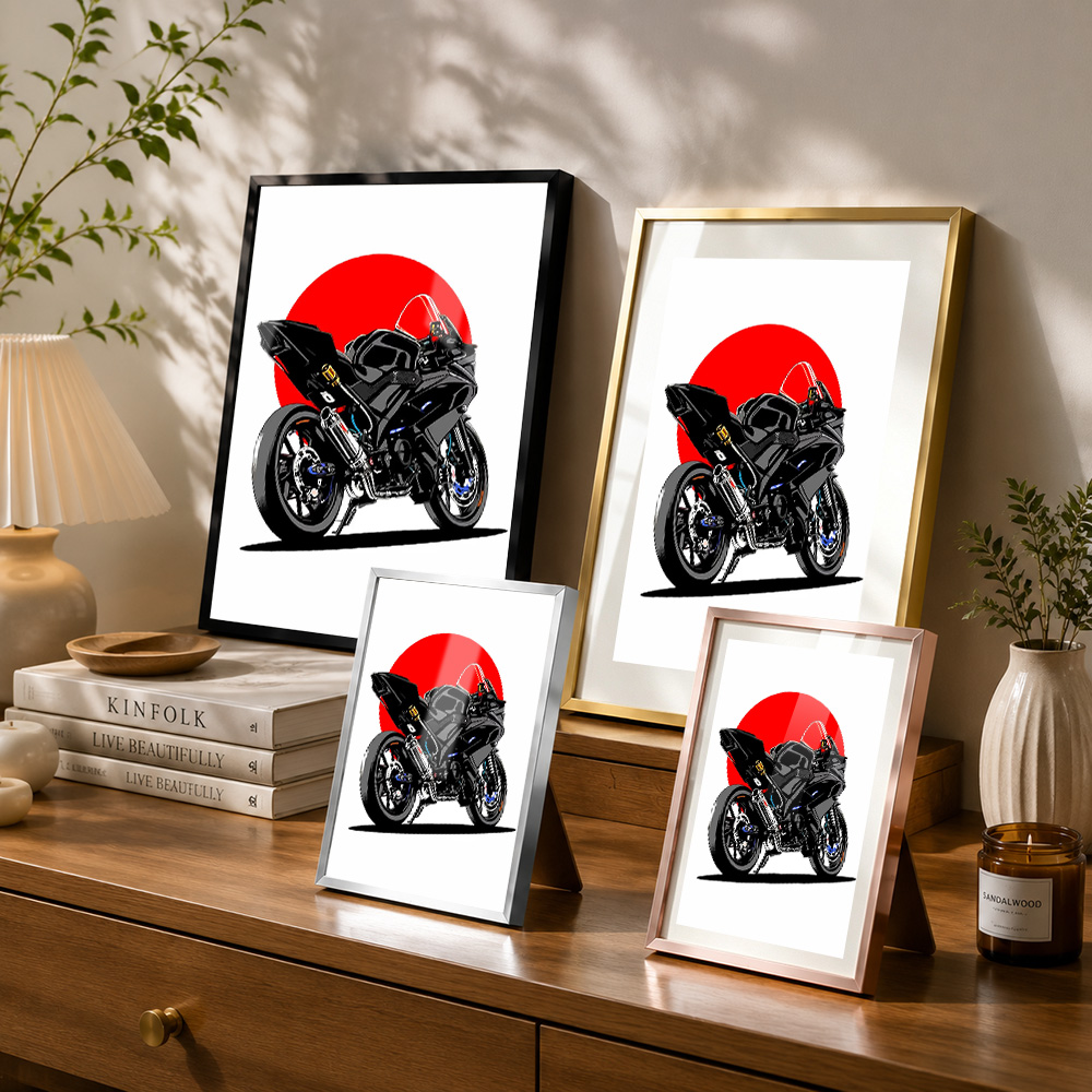 โปสเตอร์โลหะอะลูมิเนียมกรอบแดง - Riding Gear บทวิจารณ์และราคา