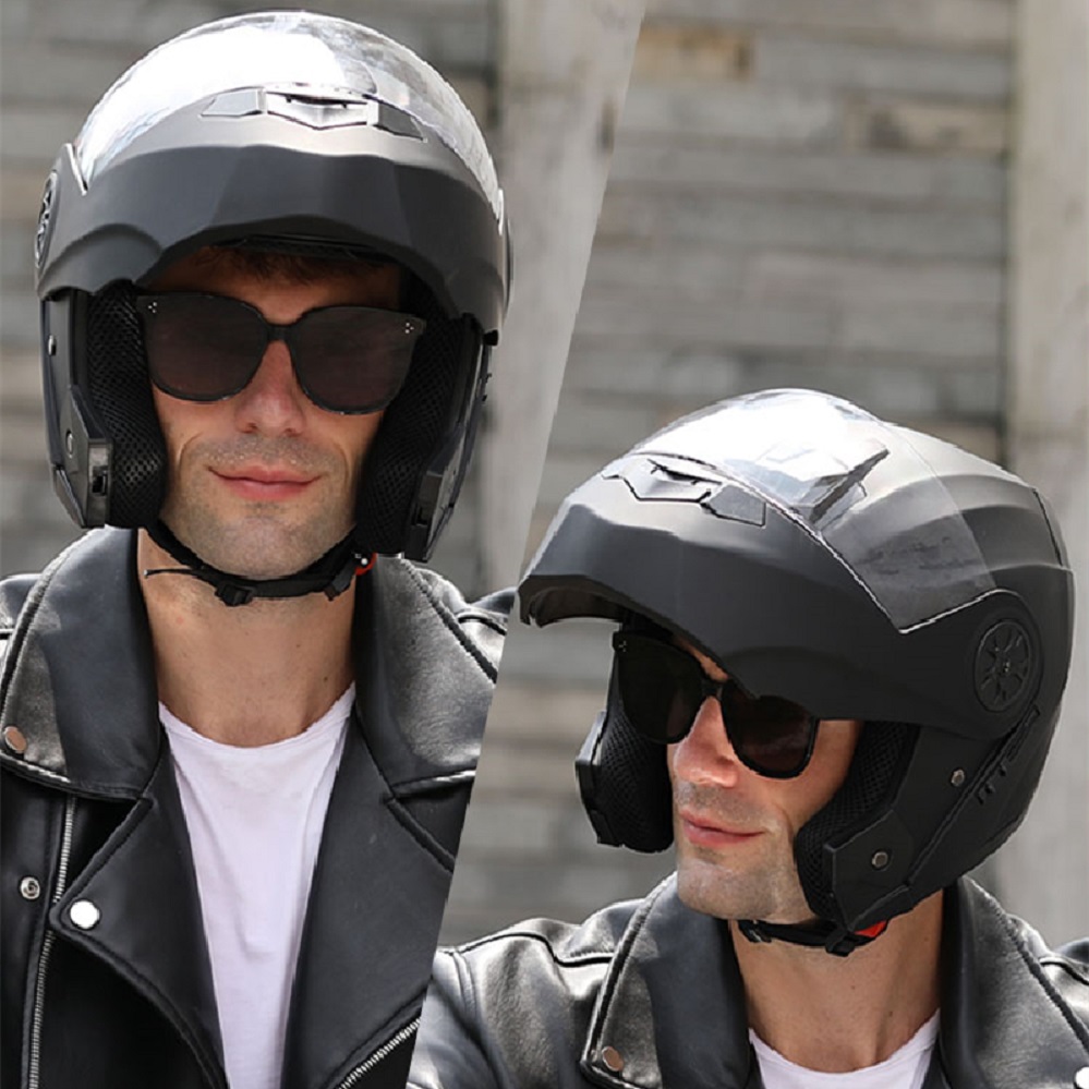 หมวกกันน็อค seluruh wajah แบบพ - Modular Flip Up Motorcycle Helmet Dot Approved บทวิจารณ์และราคา